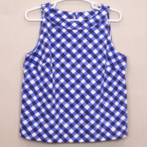 Talbots blue gingham halter tank NWT-1X